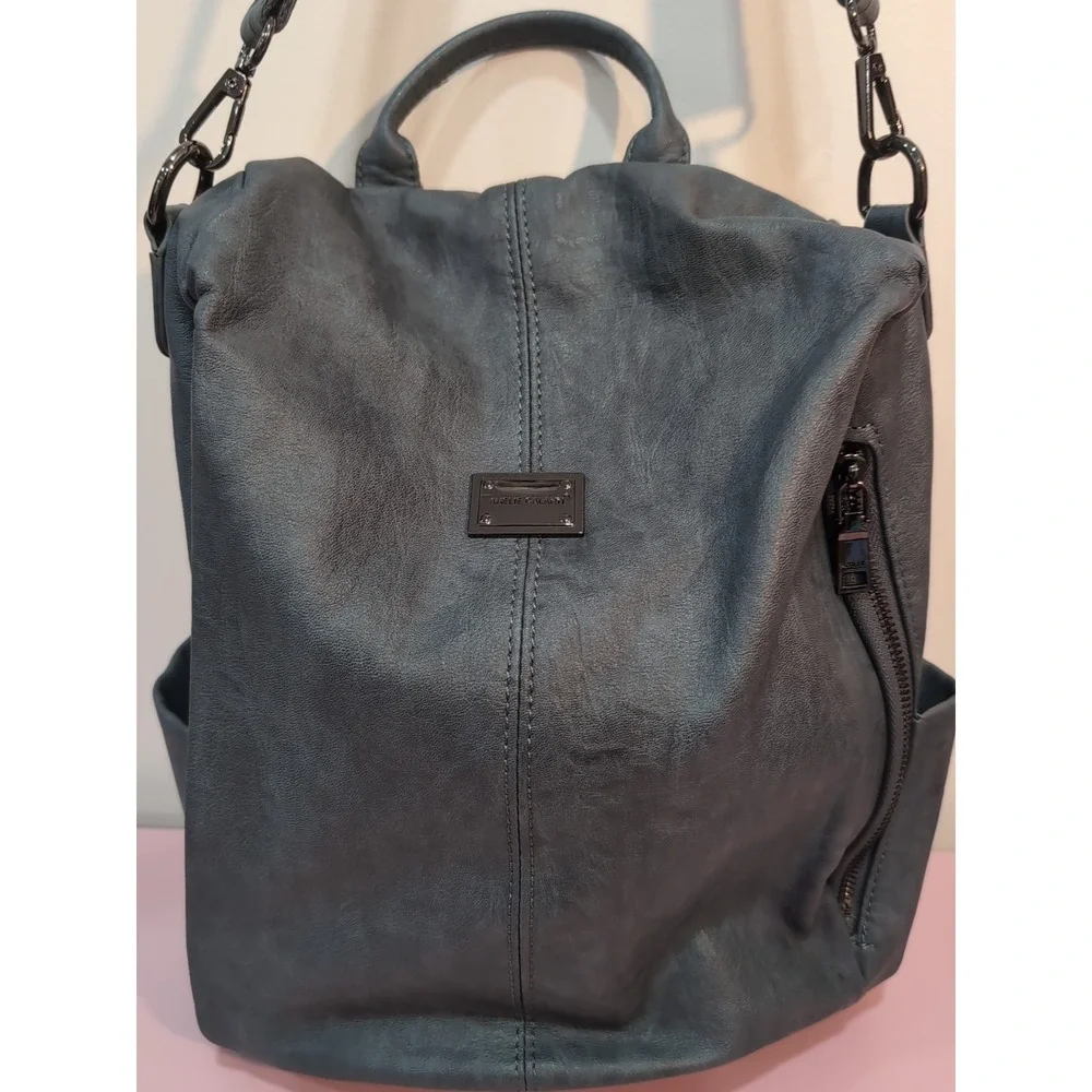 Amelie Galanti Blue Faux Leather‎ Backpack Bag